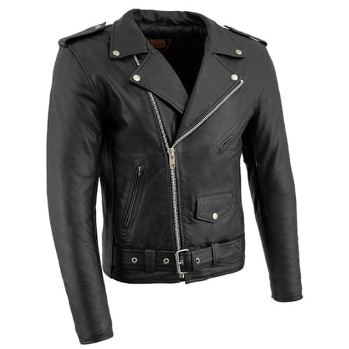 Milwaukee The Legend Classic Black Premium Leather Motorcycle Jacket