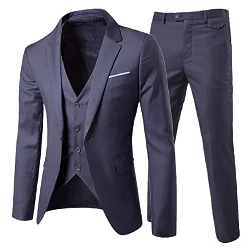 Cloudstyle Men's 3-Piece Slim Fit Formal Suit