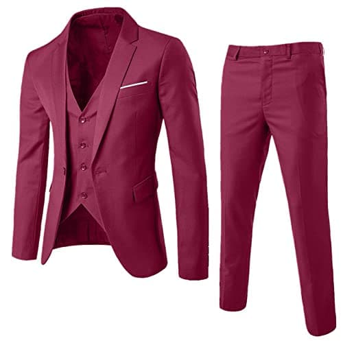 BIFUTON Men's Slim Fit 1-Button Tuxedo Suit for Party, Wedding, Business