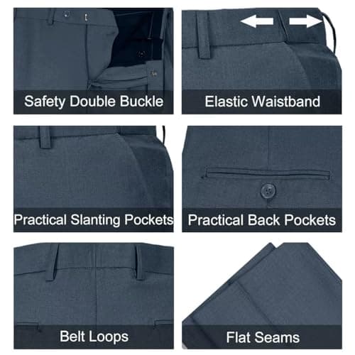 Lynerun Men's Slim Fit 2-Piece Prom Tuxedo Suit Jacket and Pants Set