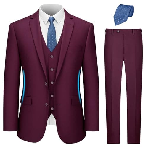Men's Slim Fit 3-Piece Suit Set for Business and Wedding
