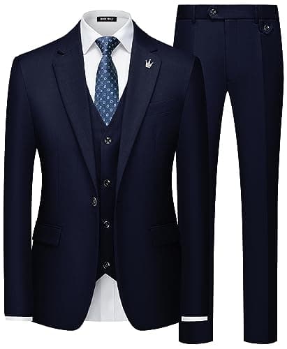 MAGE Men Slim Fit 3PC Tuxedo Suit Blazer Vest Pants Set