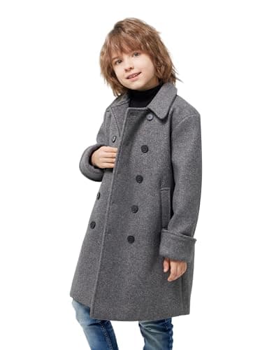 Boys Wool Trench Coat Winter Pea Coat
