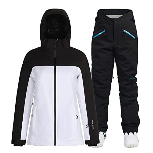 GSOU Women's Waterproof Snowsuit Ski Jacket and Pants Insulated Warm Winter Snowboarding