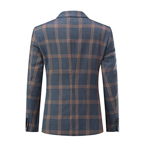 YFFUSHI Men's Plaid 3 Piece Suit Slim Fit Tuxedo