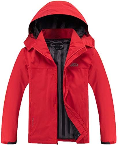 OTU Men's Lightweight Waterproof Hooded Rain Jacket for Hiking Travel