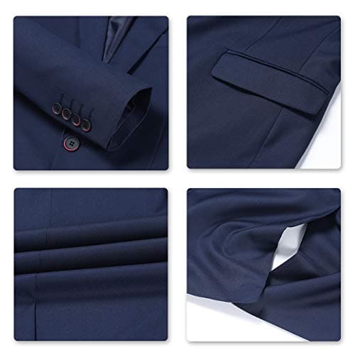 Cloudstyle Mens Classic Fit 3-Piece Wedding Dress Suit Jacket, Vest & Pants