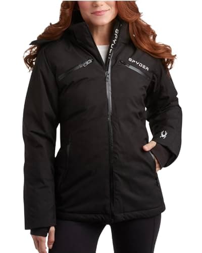 Spyder Women's Color Block Quilted Snow Jacket - Weatherproof Ski with Detachable Hood (S-XL)