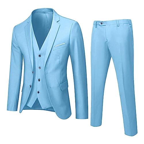 BIFUTON Men's Slim Fit 1-Button Tuxedo Suit for Party, Wedding, Business