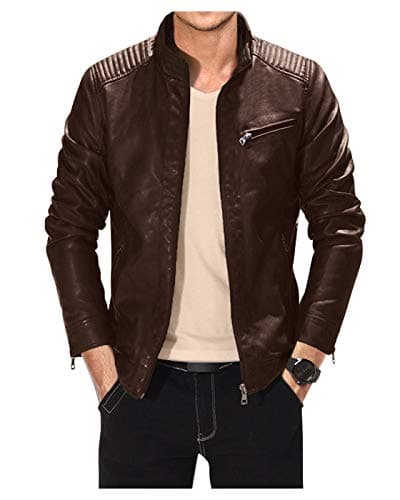 Fairylinks Black Slim Fit Motorcyclist Leather Jacket
