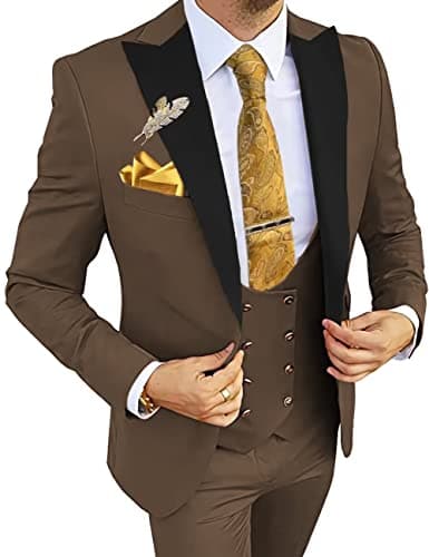 Wangyue 3-Piece Slim Fit Suits for Men