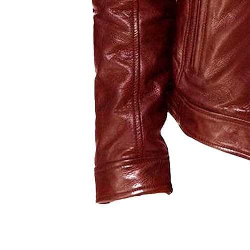 Men's Lightweight Faux Leather Zip Up Motorcycle Bomber Jacket PU Coat
