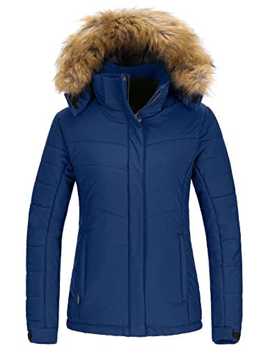 wantdo Women's Waterproof Ski Hooded Snow Coat for Winter Mountain Activities