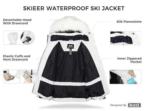 Women's Skieer Waterproof Warm Puffer Ski Jacket Winter Coat