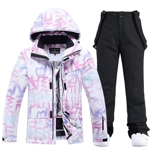 WOWULOVELY Women's Winter Ski Suit with Insulated Snowboarding Jacket and Pants