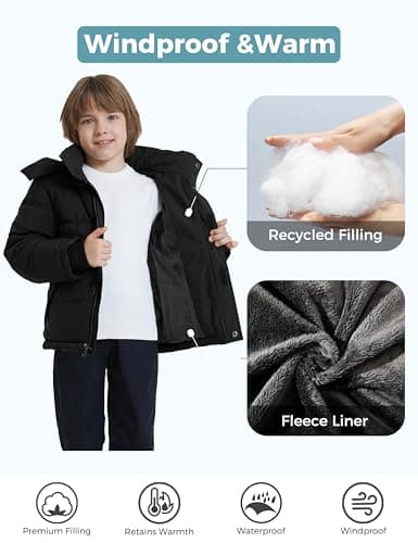 ZSHOW Boys' Warm Waterproof Fleece Snow Coat