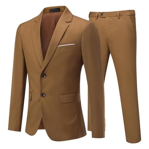 Cloudstyle Men's Slim Fit 2 Piece 2 Button Dress Suit Blazer & Pants Set