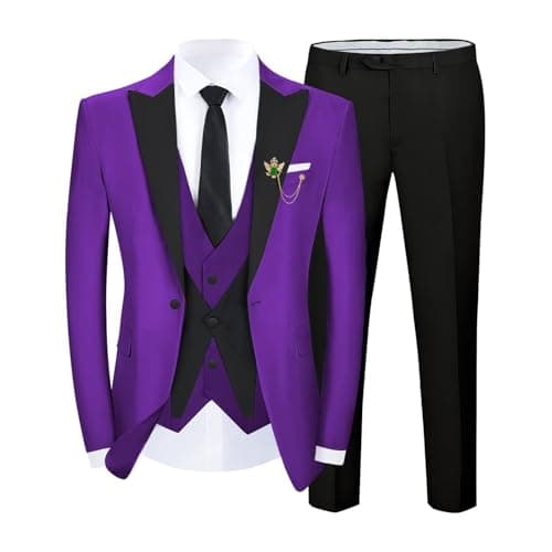 SPTALLFITJSV Slim Fit 3-Piece Men's Wedding Suit Set