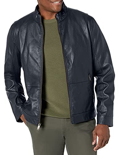 Men's Faux Leather Racer Jacket by DOCKERS