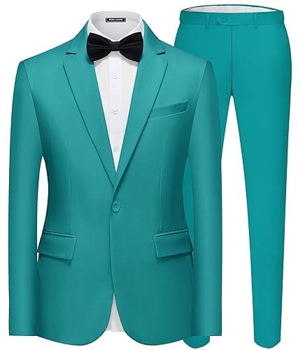 WEEN CHARM Men's Slim Fit 2-Piece Tuxedo Set