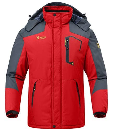 Rdruko Men's Waterproof Insulated Fleece Ski Jacket for Winter Mountaineering