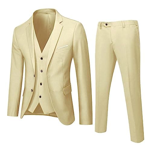 BIFUTON Men's Slim Fit 1-Button Tuxedo Suit for Party, Wedding, Business