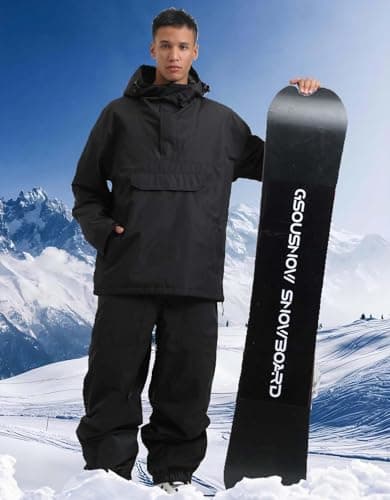 GSOU Men's Warm Snowboard Jacket - Waterproof Winter Snow Coat