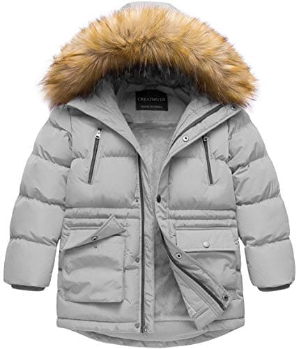 Creatmo US Boy's Winter Water Resistant Hooded Puffer Jacket