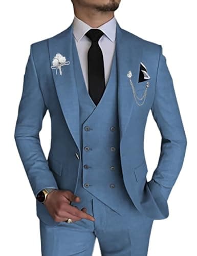 Slim Fit Double Breasted Men's Suit for Wedding and Events