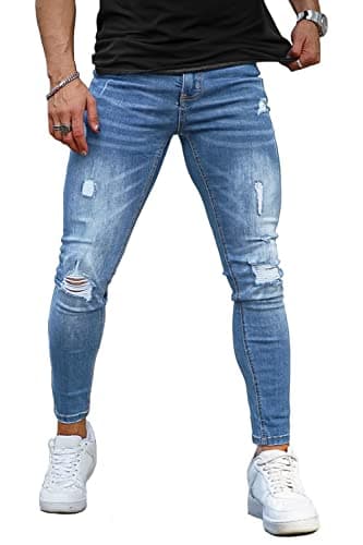 Men's Slim Fit Ripped Stretch Jeans