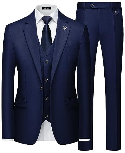 MAGE Men Slim Fit 3PC Tuxedo Suit Blazer Vest Pants Set