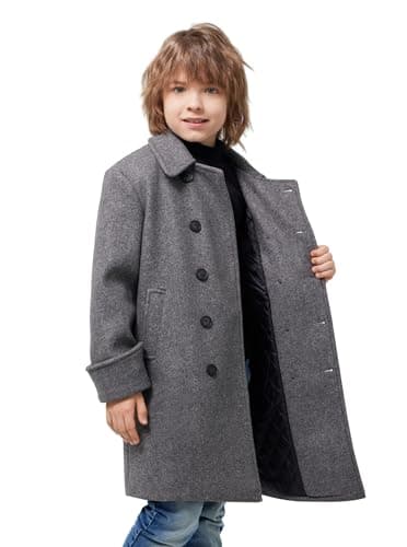 Boys Wool Trench Coat Winter Pea Coat