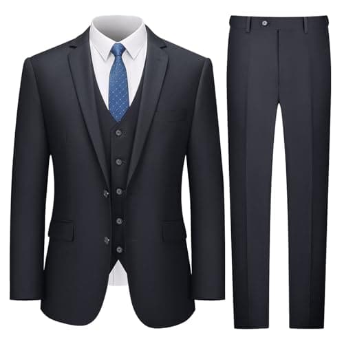 LUPURTY Men's Slim Fit 3 Piece Tuxedo Set for Business & Wedding