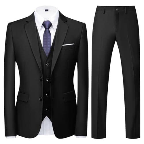 Rogers & Morris Men's 3 Piece Tuxedo Suit for Wedding & Prom