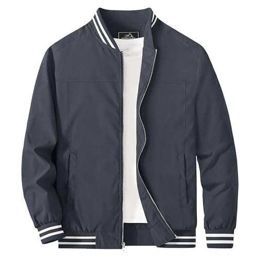 MAGCOMSEN Men's Lightweight Bomber Jacket Zip-Up Windbreaker