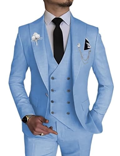 Slim Fit Double Breasted Men's Suit for Wedding and Events