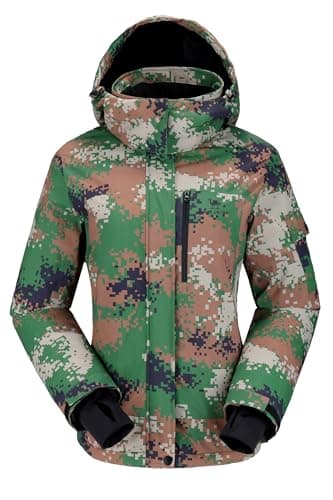 CAMELSPORTS Women's Waterproof Snow Ski Fleece Coat Winter Windproof Insulated Jacket Hooded
