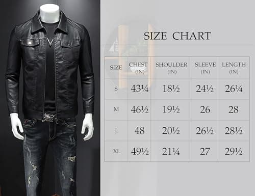 ZFBAOJT Men's Lightweight Vintage Leather Motorcycle Jacket