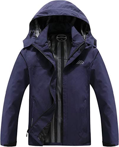 OTU Men's Lightweight Waterproof Hooded Rain Jacket for Hiking Travel