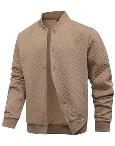 Mens Lightweight Causal Waffle Bomber Jacket