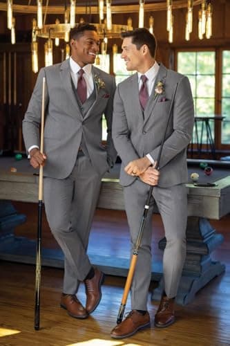 HUUTOE Men's Slim Fit Wedding Groomsmen Tuxedo Set Blazer Jacket Pants