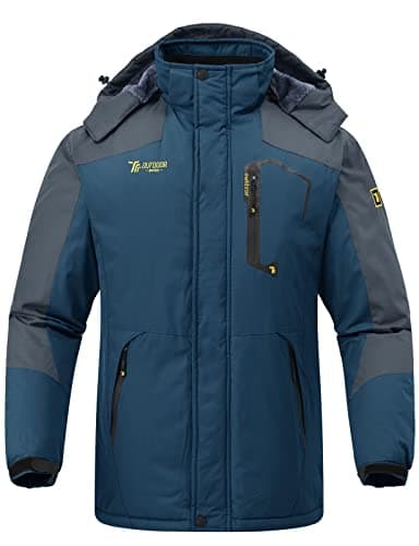 Rdruko Men's Waterproof Insulated Fleece Ski Jacket for Winter Mountaineering