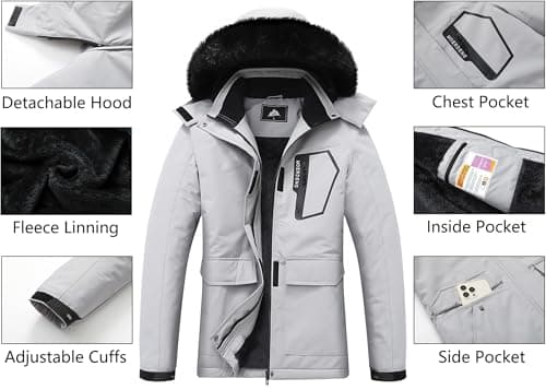 Women's Waterproof Hooded Ski Jacket for Winter Hiking & Activities