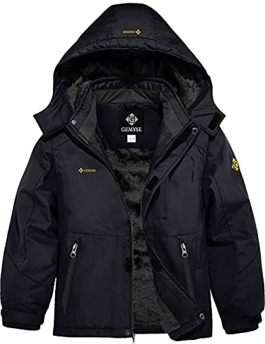 GEMYSE Boy's Black Waterproof Ski Jacket (6/7)