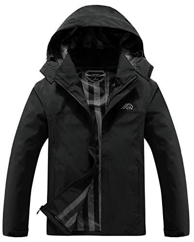 OTU Men's Lightweight Waterproof Hooded Rain Jacket for Hiking Travel