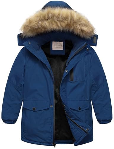 Chrisuno Boys' Waterproof Long Parka Winter Windbreaker Coat