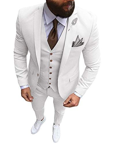 Solove-Suit Men's 3-Piece Regular Fit One-Button Formal Suit for Wedding