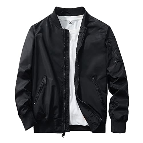 URBANFIND Men's Lightweight Slim Fit Casual Bomber Jacket