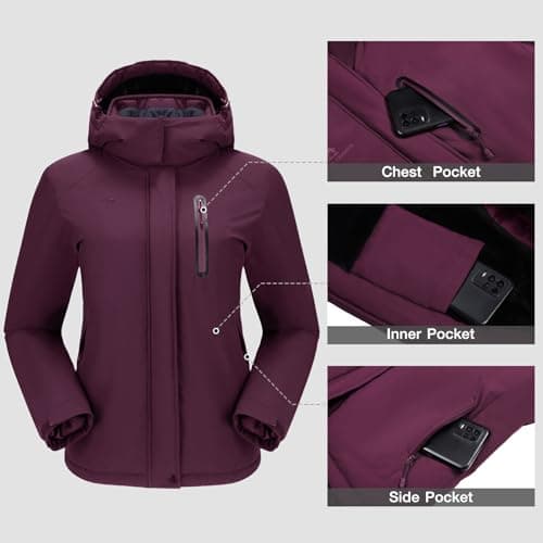 CAMEL CROWN Women's Winter Hooded Ski Jacket