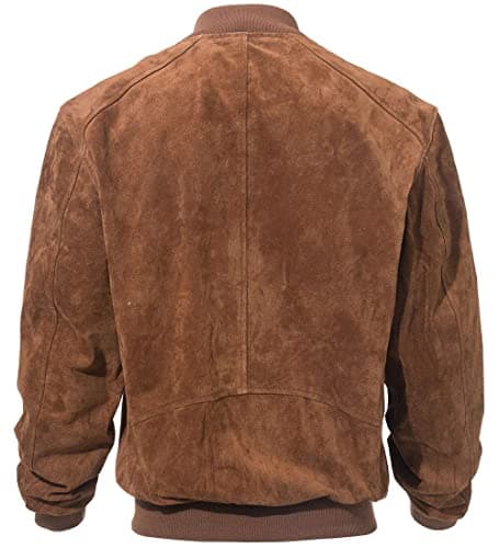 Vintage Suede Flavored Men's Leather Baseball Jacket